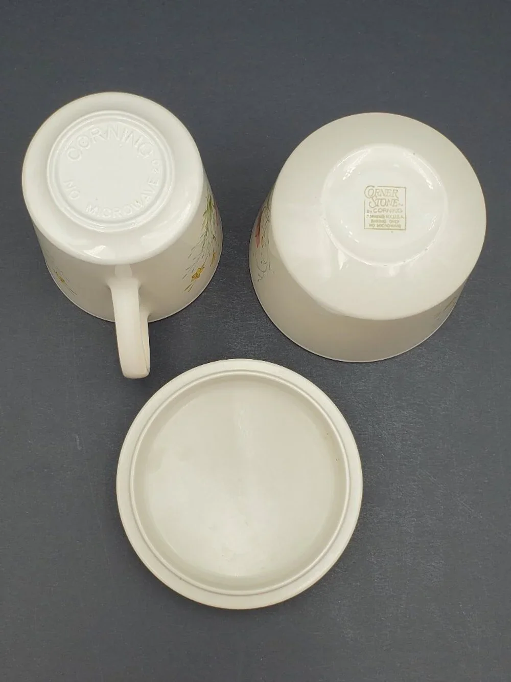 Corning Cornerstone Summer Mist Creamer & Sugar Bowl Corelle Summer Mist